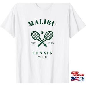 Malibu California Preppy Tennis Club Green Tshirt Classic